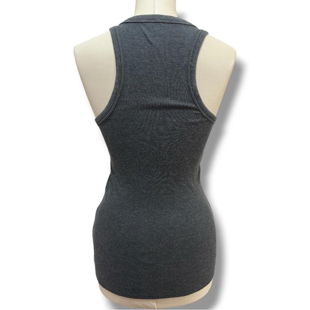 310 AERIE | NWT  Charcoal Gray Ribbed Scoop Neck Tank Top (Size S) - Picture 6 of 13